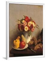 Flowers and Fruit-Henri Fantin-Latour-Framed Premium Giclee Print