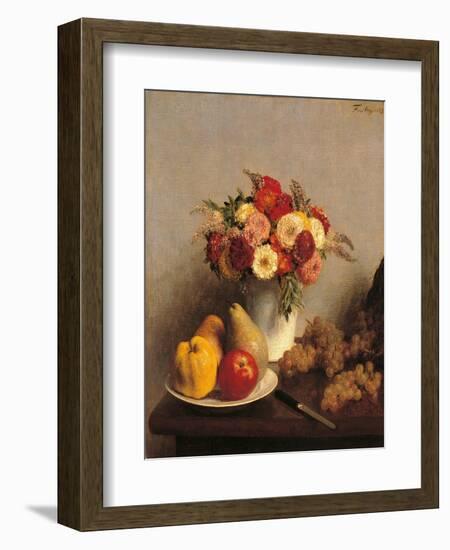 Flowers and Fruit-Henri Fantin-Latour-Framed Giclee Print