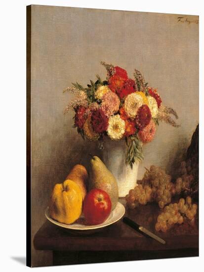 Flowers and Fruit-Henri Fantin-Latour-Stretched Canvas