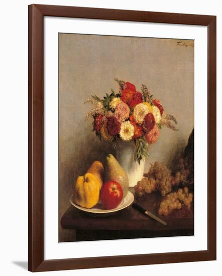 Flowers and Fruit-Henri Fantin-Latour-Framed Giclee Print