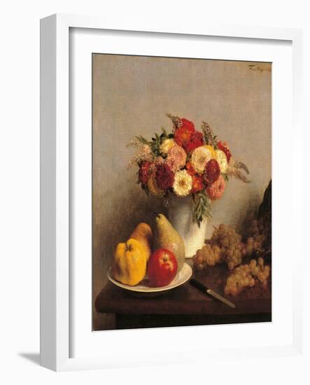 Flowers and Fruit-Henri Fantin-Latour-Framed Giclee Print