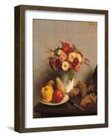 Flowers and Fruit-Henri Fantin-Latour-Framed Art Print