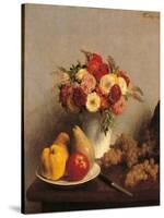 Flowers and Fruit-Henri Fantin-Latour-Stretched Canvas