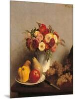Flowers and Fruit-Henri Fantin-Latour-Mounted Art Print