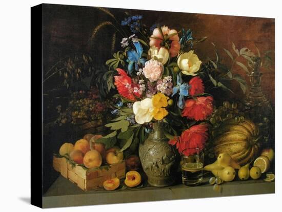 Flowers and Fruits, 1839-Ivan Phomich Khrutsky-Stretched Canvas