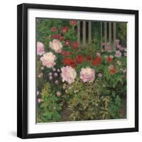 Flowers and Garden Fence; Bluhende Blumen Am Gartenzaun-Kolo Moser-Framed Giclee Print