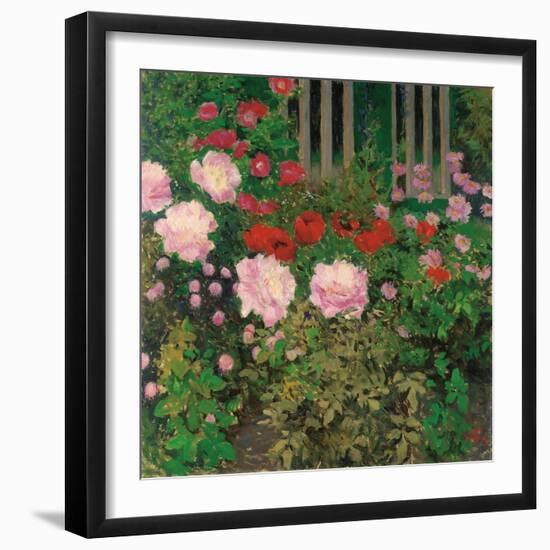 Flowers and Garden Fence-Koloman Moser-Framed Giclee Print