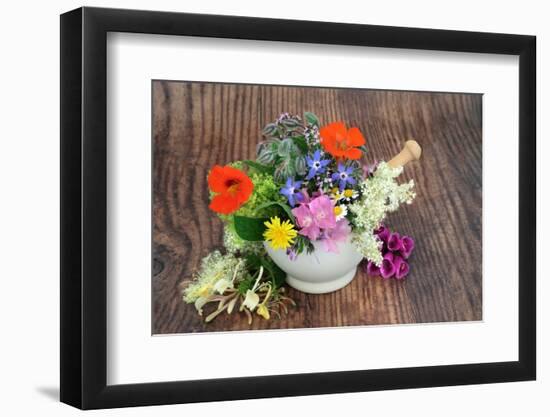 Flowers and Herbs for Natural Plant Based Herbal Remedies-marilyna-Framed Photographic Print