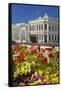 Flowers and Historic Buildings, Oamaru, North Otago, South Island, New Zealand-David Wall-Framed Stretched Canvas