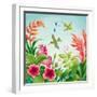 Flowers and Hummingbirds-Olga Kovaleva-Framed Premium Giclee Print