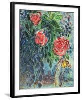 Flowers and Lovers-Marc Chagall-Framed Art Print