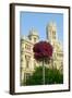 Flowers and Madrid Post Office, Madrid, Spain-null-Framed Photographic Print