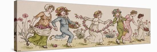 Flowers and Music-Kate Greenaway-Stretched Canvas