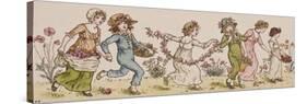 Flowers and Music-Kate Greenaway-Stretched Canvas