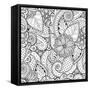 Flowers and Paisley-Julia Snegireva-Framed Stretched Canvas