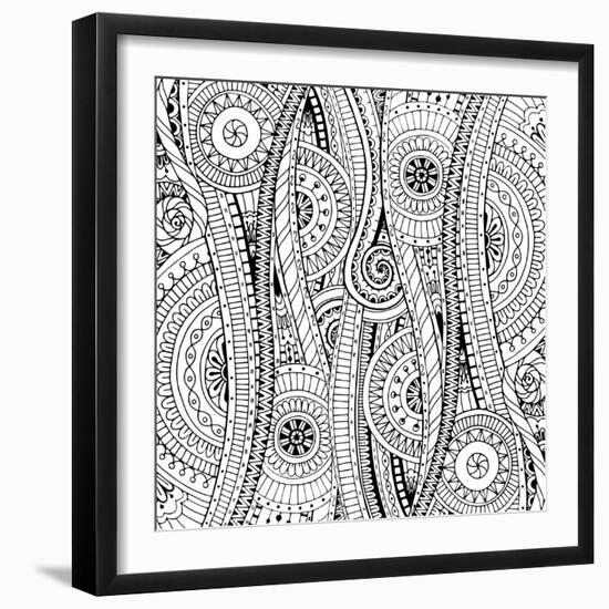 Flowers and Paisley-Julia Snegireva-Framed Art Print