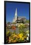 Flowers and St. Luke's Anglican Church, Oamaru, North Otago, South Island, New Zealand-David Wall-Framed Photographic Print