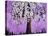 Flowers and Two Butterflies Tree Print-Blenda Tyvoll-Stretched Canvas