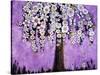 Flowers and Two Butterflies Tree Print-Blenda Tyvoll-Stretched Canvas