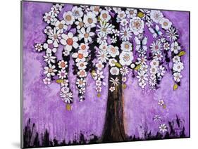 Flowers and Two Butterflies Tree Print-Blenda Tyvoll-Mounted Art Print