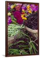 Flowers and Vegetables at Farmers' Market, Savannah, Georgia, USA-Joanne Wells-Framed Photographic Print