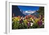 Flowers at Lake Louise under Mount Victoria, Banff National Park, Alberta, Canada-Russ Bishop-Framed Photographic Print