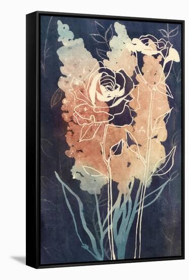 Flowers at Midnight II-Grace Popp-Framed Stretched Canvas