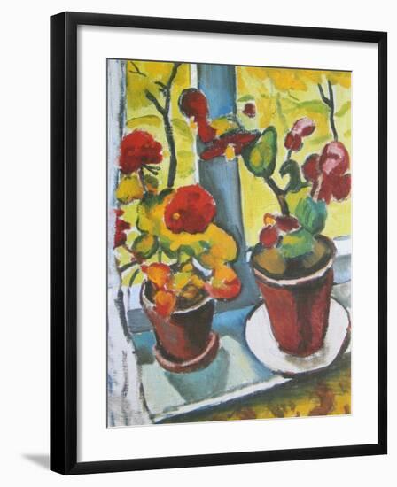 Flowers at the Window, Begonias-Auguste Macke-Framed Art Print