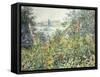 Flowers at Vetheuil-Claude Monet-Framed Stretched Canvas