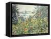 Flowers at Vetheuil-Claude Monet-Framed Stretched Canvas