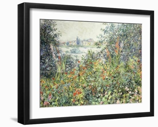 Flowers at Vetheuil-Claude Monet-Framed Giclee Print