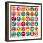 Flowers, Birds, Mushrooms & Snails Pattern-Alias Ching-Framed Art Print