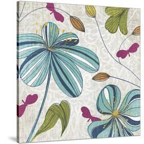 Flowers & Butterflies-Tandi Venter-Stretched Canvas