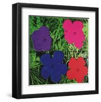 Flowers, c.1964 (1 purple, 1 blue, 1 pink, 1 red)-Andy Warhol-Framed Art Print