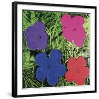 Flowers, C. 1964 (1 Purple, 1 Blue, 1 Pink, 1 Red)-Andy Warhol-Framed Art Print