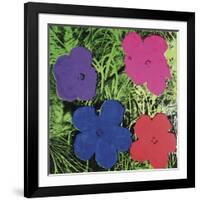 Flowers, C. 1964 (1 Purple, 1 Blue, 1 Pink, 1 Red)-Andy Warhol-Framed Art Print