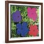 Flowers, C. 1964 (1 Purple, 1 Blue, 1 Pink, 1 Red)-Andy Warhol-Framed Art Print