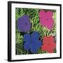 Flowers, c. 1964 (1 purple, 1 blue, 1 pink, 1 red)-Andy Warhol-Framed Art Print