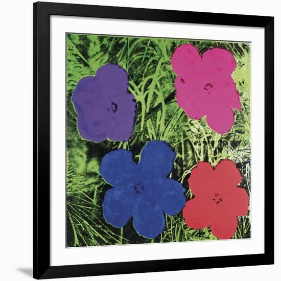 Flowers, c. 1964 (1 purple, 1 blue, 1 pink, 1 red)-Andy Warhol-Framed Art Print