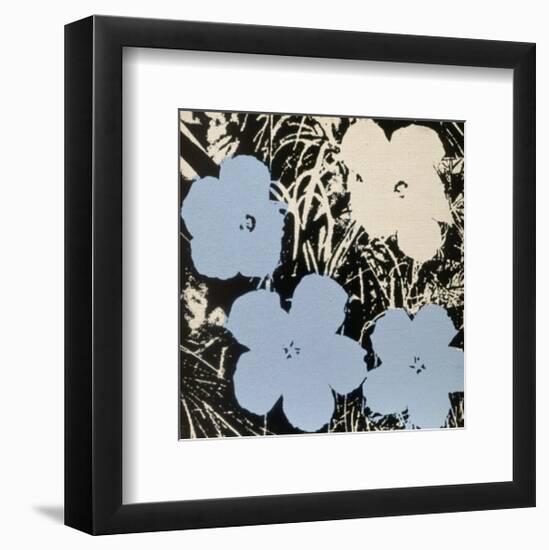 Flowers, c.1965 (Blue, Ivory)-Andy Warhol-Framed Art Print