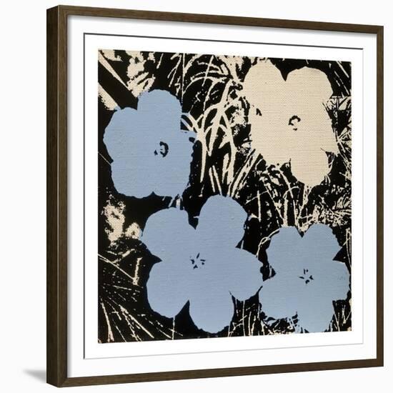 Flowers, c.1965 (Blue, Ivory)-Andy Warhol-Framed Giclee Print