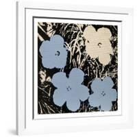 Flowers, c.1965 (Blue, Ivory)-Andy Warhol-Framed Giclee Print