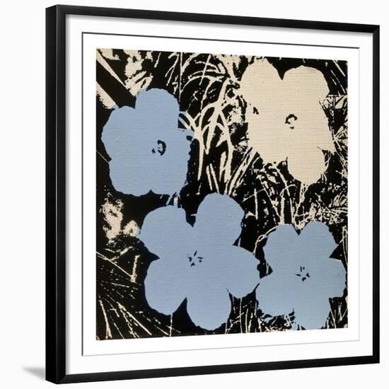 Flowers, c.1965 (Blue, Ivory)-Andy Warhol-Framed Giclee Print