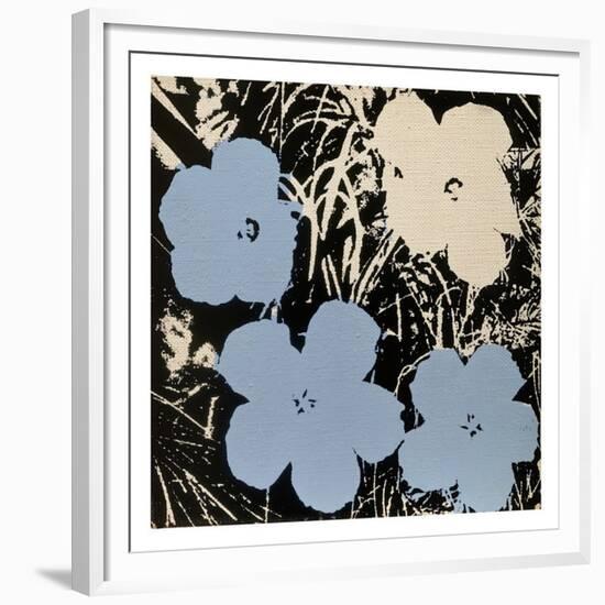 Flowers, c.1965 (Blue, Ivory)-Andy Warhol-Framed Giclee Print