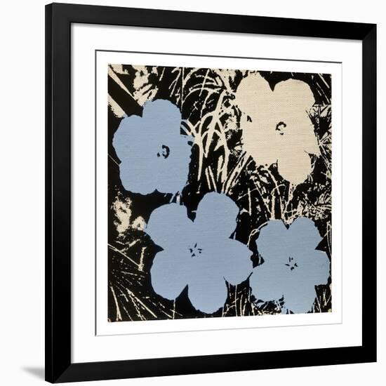 Flowers, c.1965 (Blue, Ivory)-Andy Warhol-Framed Giclee Print