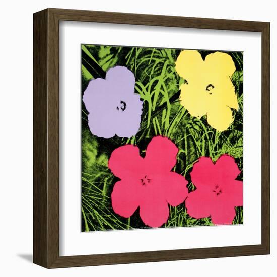 Flowers, c.1970 (1 purple, 1 yellow, 2 pink)-Andy Warhol-Framed Art Print