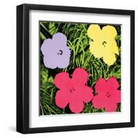 Flowers, c.1970 (1 purple, 1 yellow, 2 pink)-Andy Warhol-Framed Art Print