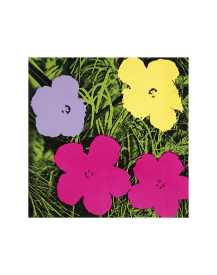 Flowers, c.1970 (1 Purple, c.1 Yellow, 2 Pink)-Andy Warhol-Lamina Framed Art Print