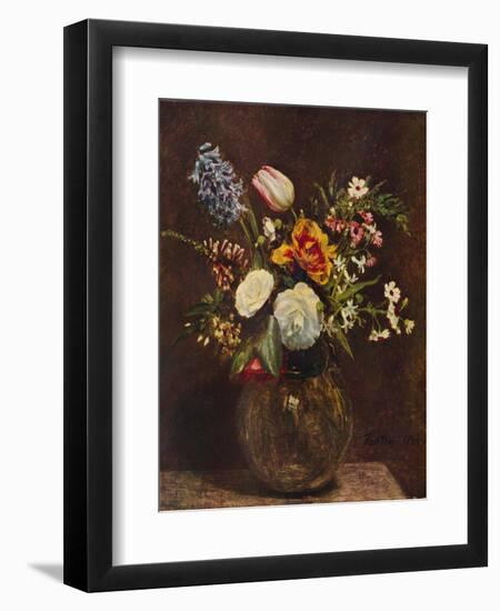 'Flowers', c19th century-Henri Fantin-Latour-Framed Giclee Print