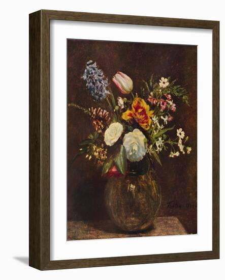 'Flowers', c19th century-Henri Fantin-Latour-Framed Giclee Print